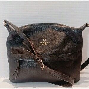 kate spade Black Leather Starla Grant Park Black Leather crossbody
